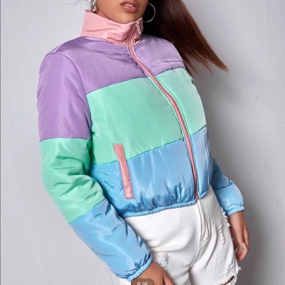 SHEIN Jackets & Blazers - Brand new Color block puffer jacket size S